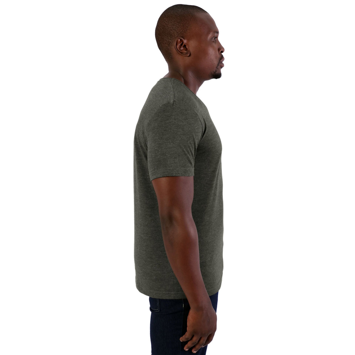 140g Urban Lifestyle V-Neck T-Shirt  -  Army green melange - While Stocks Last