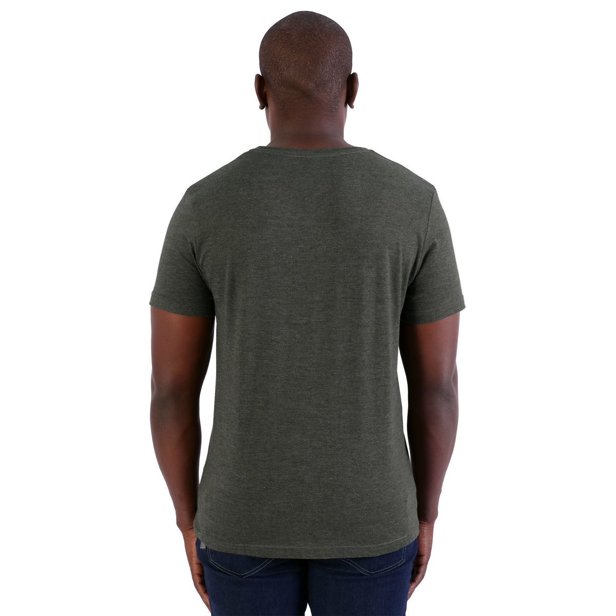 140g Urban Lifestyle V-Neck T-Shirt  -  Army green melange - While Stocks Last