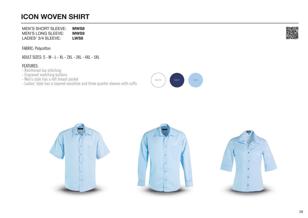 Ladies’  Icon Woven Shirt - Sky - While Stocks Last