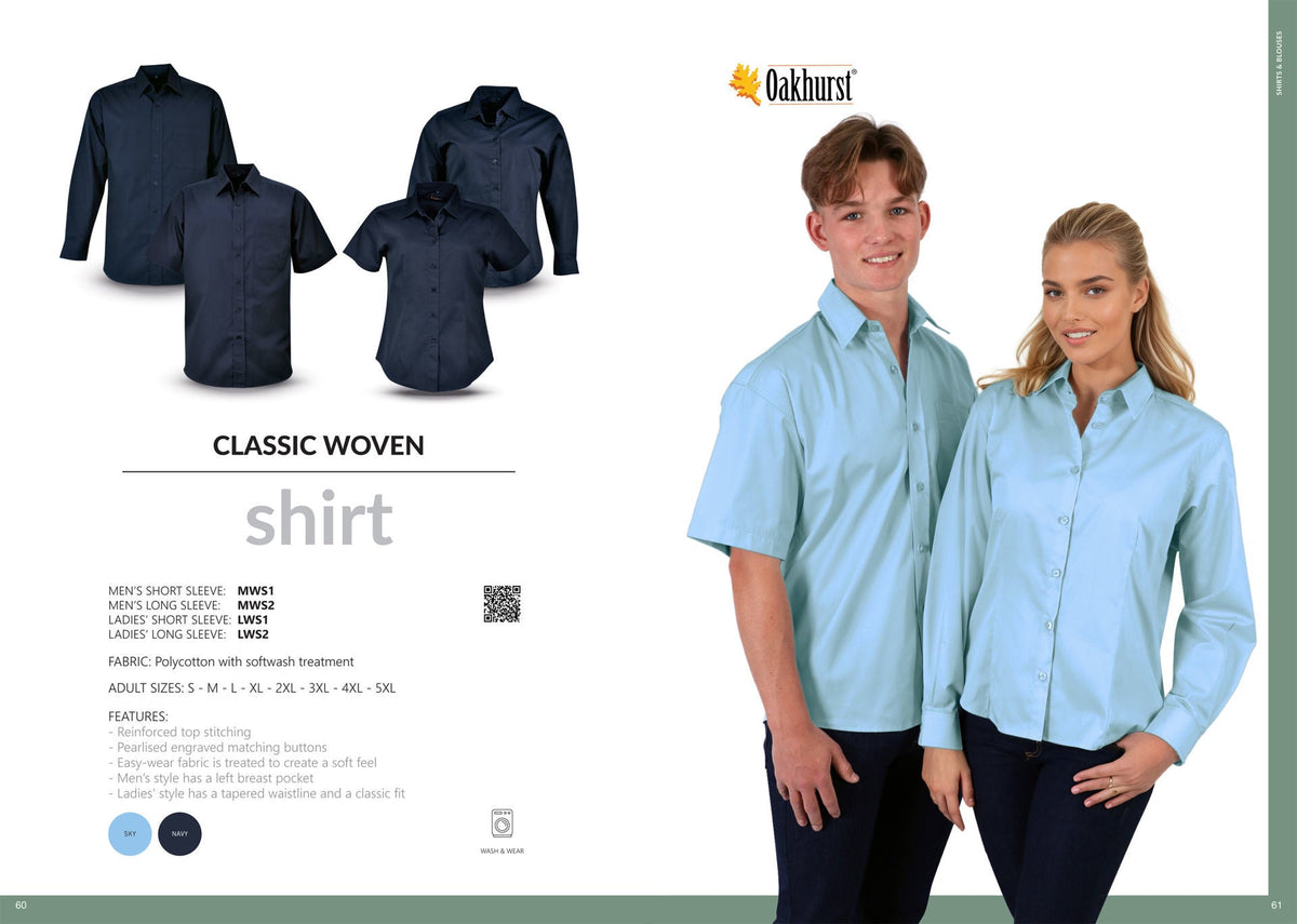 Ladies’ Classic Woven Shirt Short Sleeve - Navy