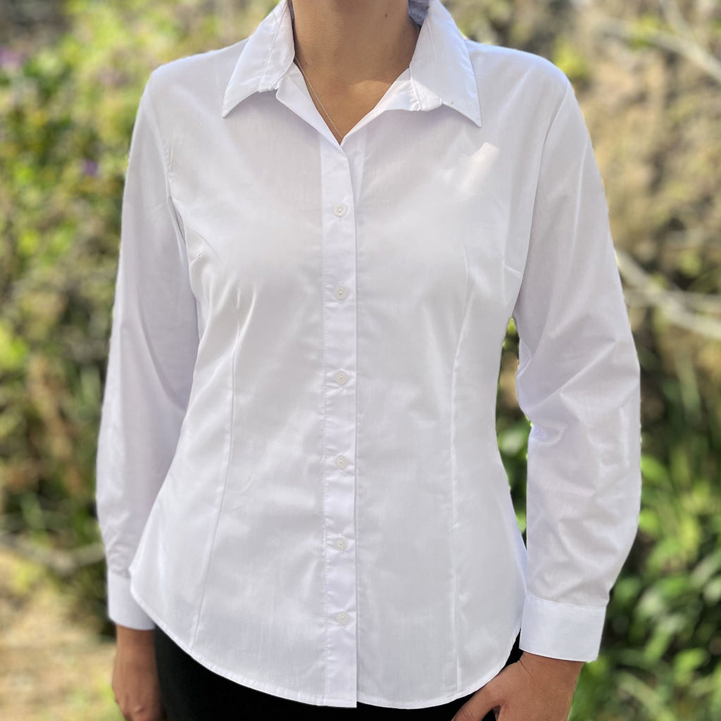 Roselina Blouse Long Sleeve - Shaded White - While Stock Last