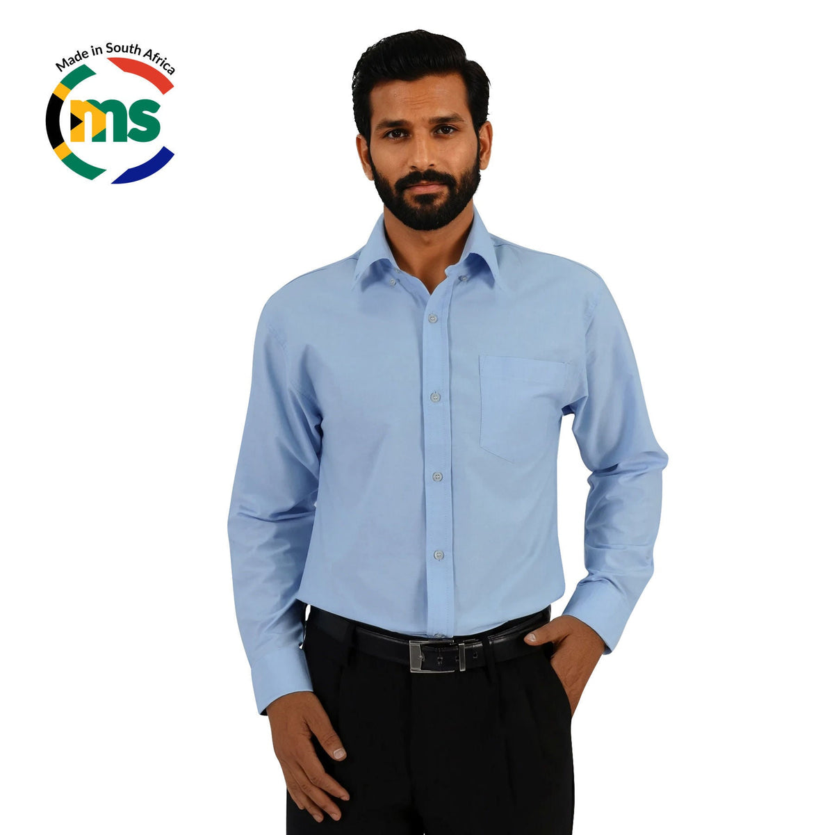 Prime Woven Shirt Long Sleeve-Sky Blue- End Of Range