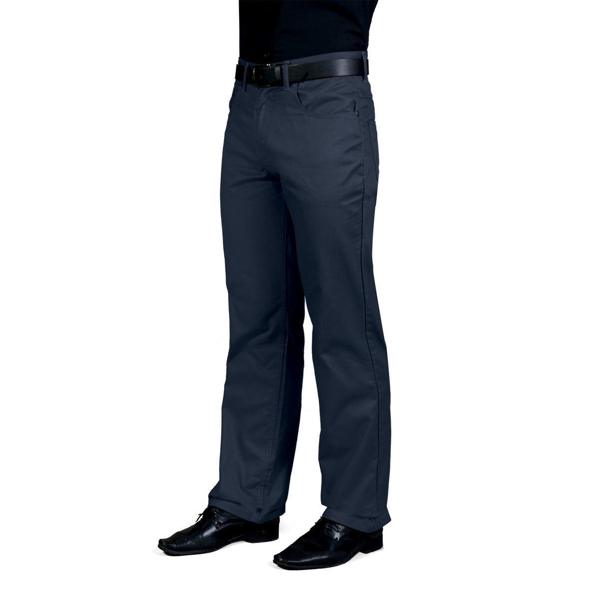 5 Pocket Polycotton Chino Pants - Navy - End Of Range
