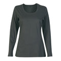 Ladies’ 150g Fashion Fit T-Shirt - long sleeve - Charcoal - End Of Range