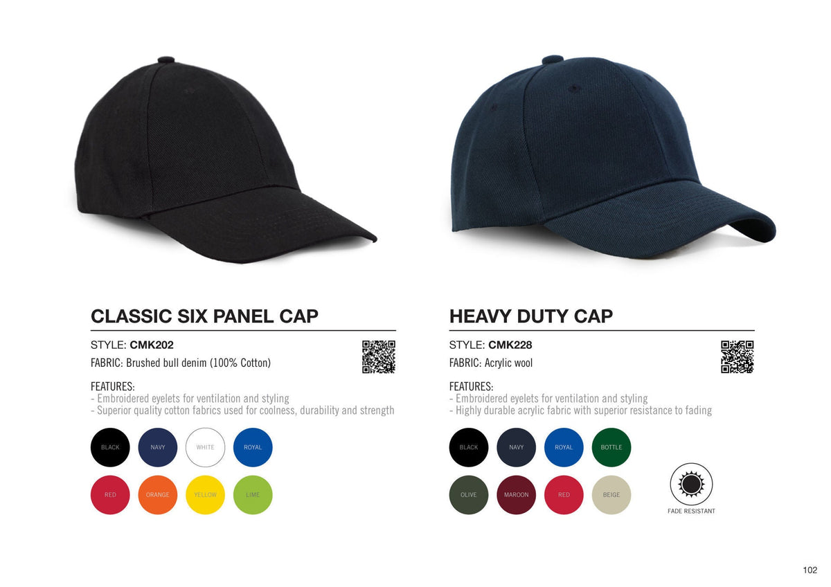Classic Six Panel Cap - Yellow - End Of Range
