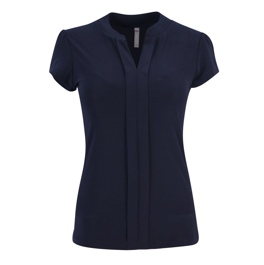 Emma  Blouse - Short Sleeve - Navy - End Of Range