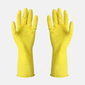 Yellow Household Gloves With Flock Line