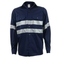 Navy Vented Reflective Mining Shirt