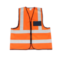 Premium Orange Reflective Vest with Zip & ID