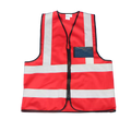 Premium Red Reflective Vest with Zip & ID