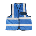 Premium Blue Reflective Vest with Zip & ID