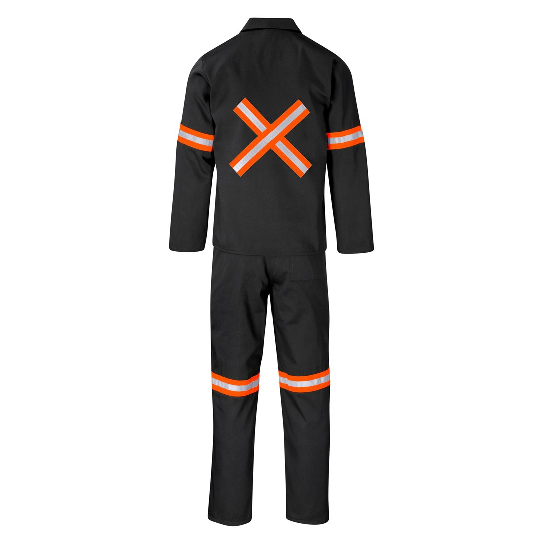 Trade Polycotton Conti - Suit Reflective Arms, Legs & Back - Orange Tape