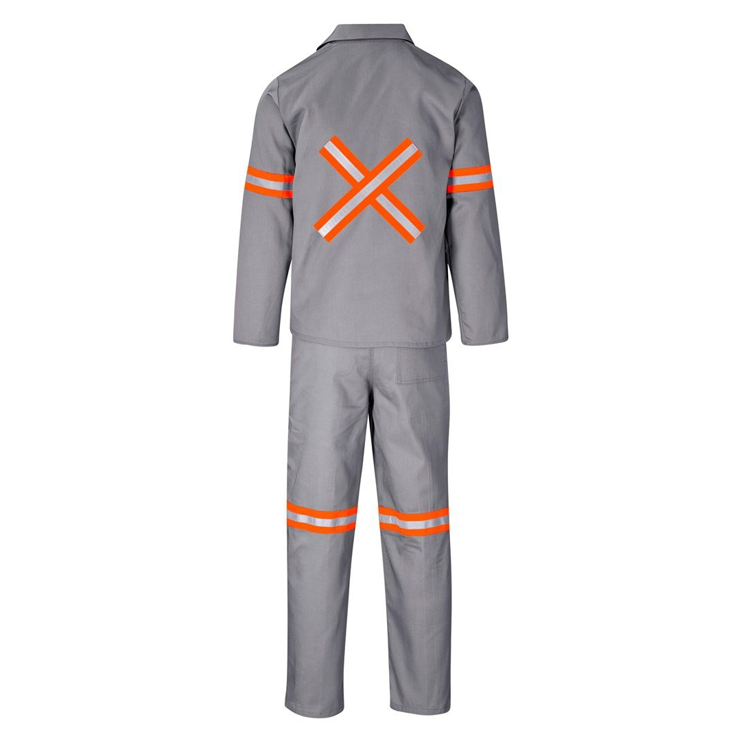 Trade Polycotton Conti - Suit Reflective Arms, Legs & Back - Orange Tape
