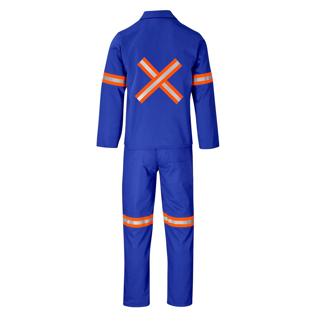Trade Polycotton Conti - Suit Reflective Arms, Legs & Back - Orange Tape