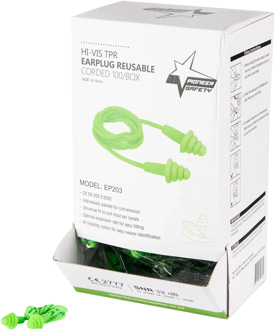 Hi-Viz Reusable Corded Earplugs