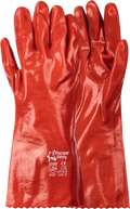 Red Pvc Glove Open Cuff 35Cm