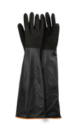 Black Industrial Rubber Glove Rough Palm 55Cm