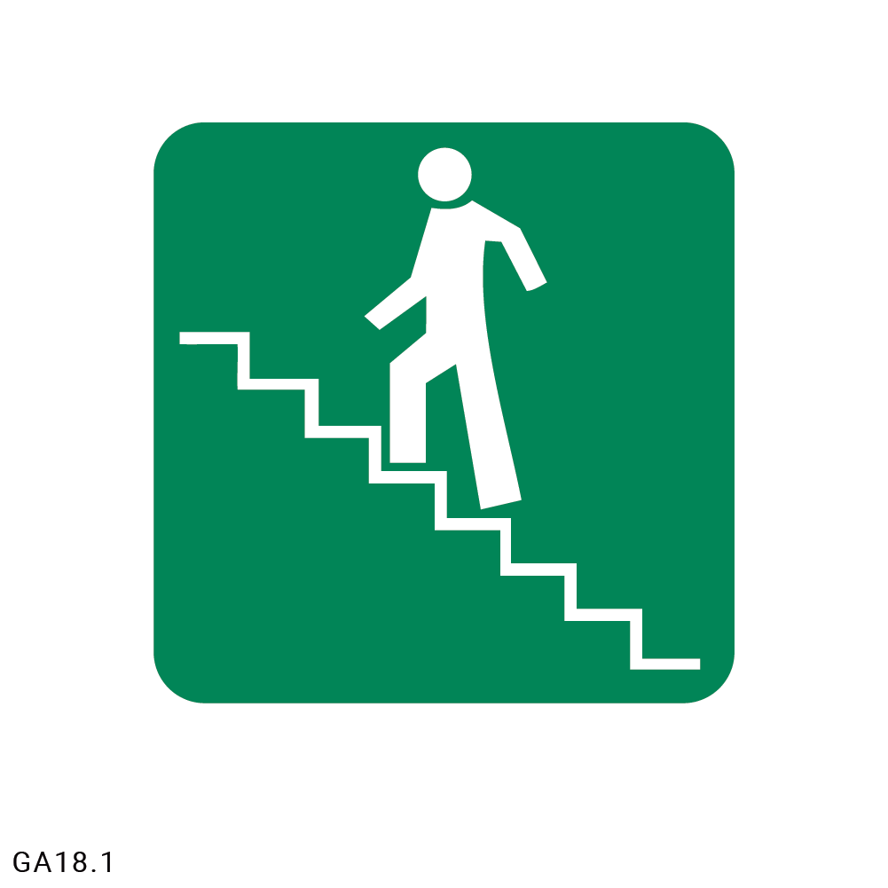 Stairs Going Up (Left) safety sign (GA18.1)
