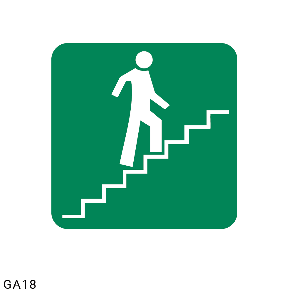 Stairs Going Up (Right) safety sign (GA18)