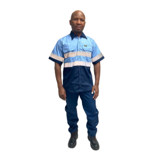 Vulcan Workwear Hi Viz 100% Cotton Vented Short Sleeve Workshirt