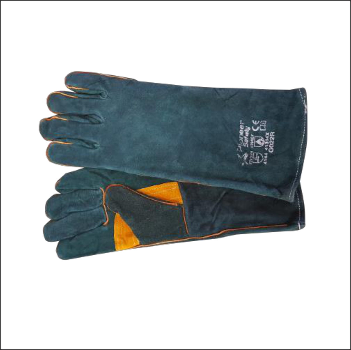 Pioneer 8" Green Lined Elbow Length With Reinforced Palm