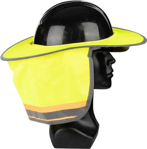 Lime Sun Protector With Ref Tape For Hard Hat