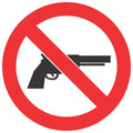 No Carrying Of Fire-Arms SABS safety sign (PV19)