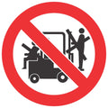 No Lifting On Forklifts SABS safety sign (PV29)