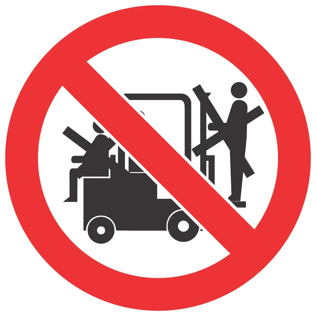 No Lifting On Forklifts SABS safety sign (PV29)