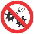 Do Not Clean Or Oil While In Motion SABS safety sign (PV35)