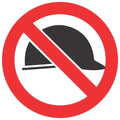 No Hard Hats SABS safety sign (PV38)