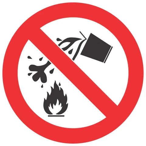 No Water As Extinguishing Agent SABS safety sign (PV4)