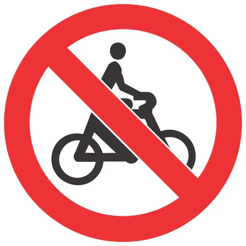 No Cycling SABS safety sign (PV7)