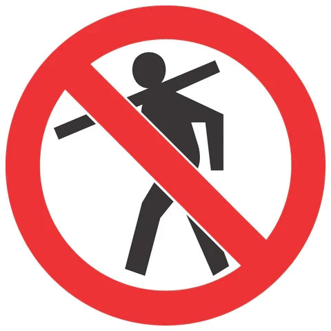 No Carrying Of Long Material SABS safety sign (PV8)