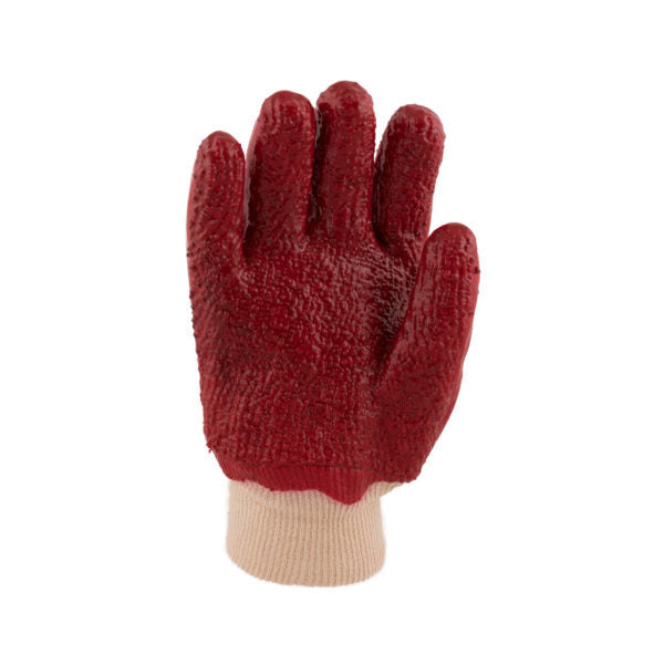 Tru Touch Red PVC Heavy Duty Gloves Rough Palm