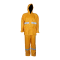 PVC Rubberised Rain Suit Yellow With Reflective Tape
