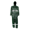 PVC Rubberised Rain Suit Olive Green With Reflective Tape