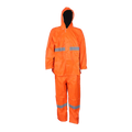 PVC Rubberised Rain Suit Orange With Reflective Tape
