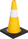 Traffic Cone Soft Pvc Yellow With Black Rubber Base