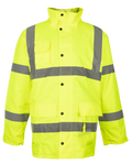 Lime Parka Jacket With Reflective Tape