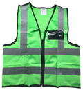 Pioneer®Emerald Green Reflective Vest With Zip & Id Pouch