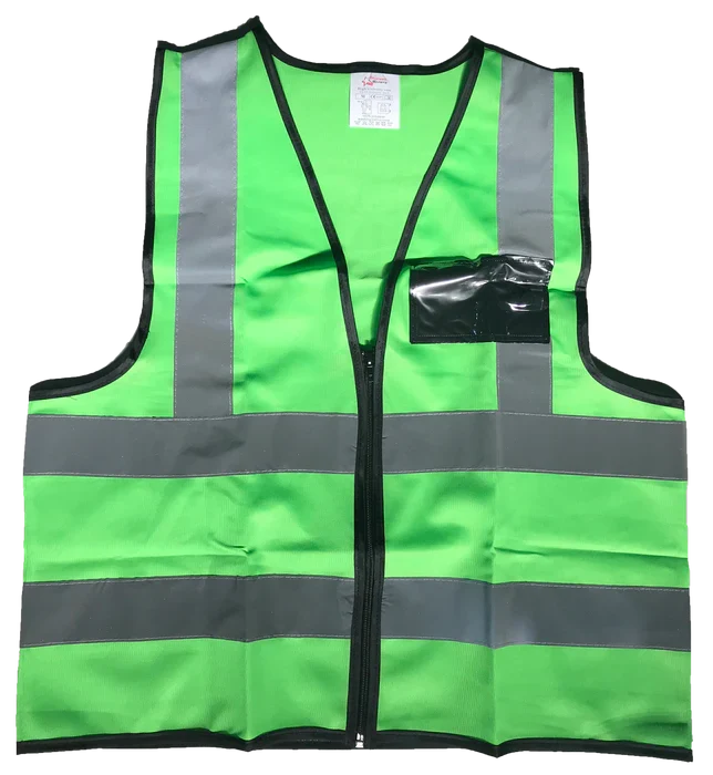 Pioneer®Emerald Green Reflective Vest With Zip & Id Pouch
