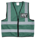 Pioneer®Blackish Green Reflective Vest With Zip & Id Pouch
