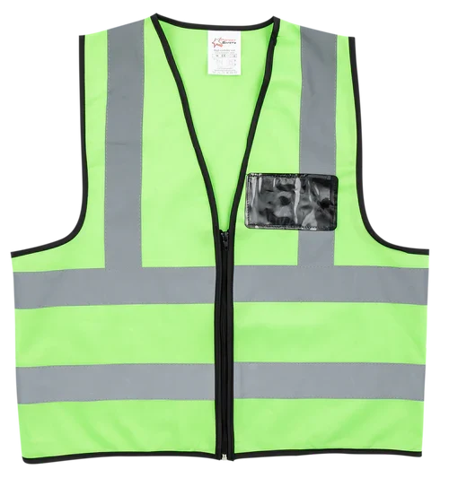 Pioneer®Lime Reflective Vest With Zip & Id Pouch