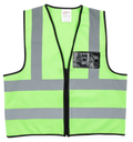 Pioneer®Lime Reflective Vest With Zip & Id Pouch
