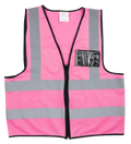 Pioneer®Pink Reflective Vest With Zip & Id Pouch
