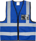Pioneer®Blue Reflective Vest With Zip & Id Pouch