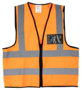Pioneer®Orange Reflective Vest With Zip & Id Pouch