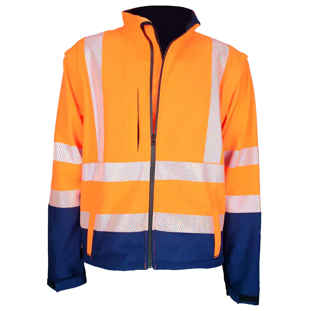 2 Tone Softshell Jacket With Zip-off Sleeve
