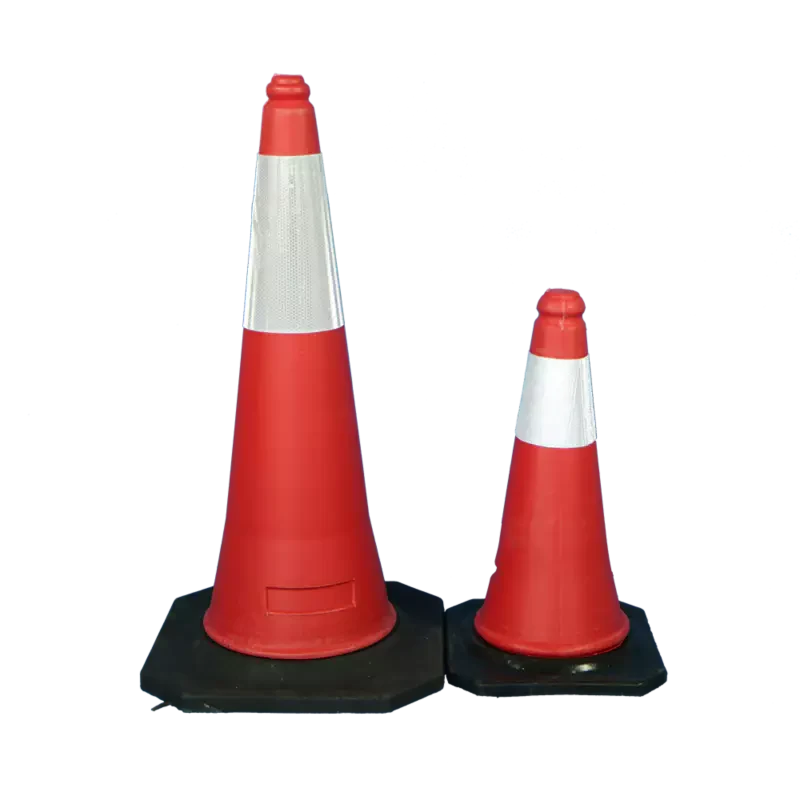Pinnacle Traffic Cone Black Rubber Stand With Reflective Tape 750mm